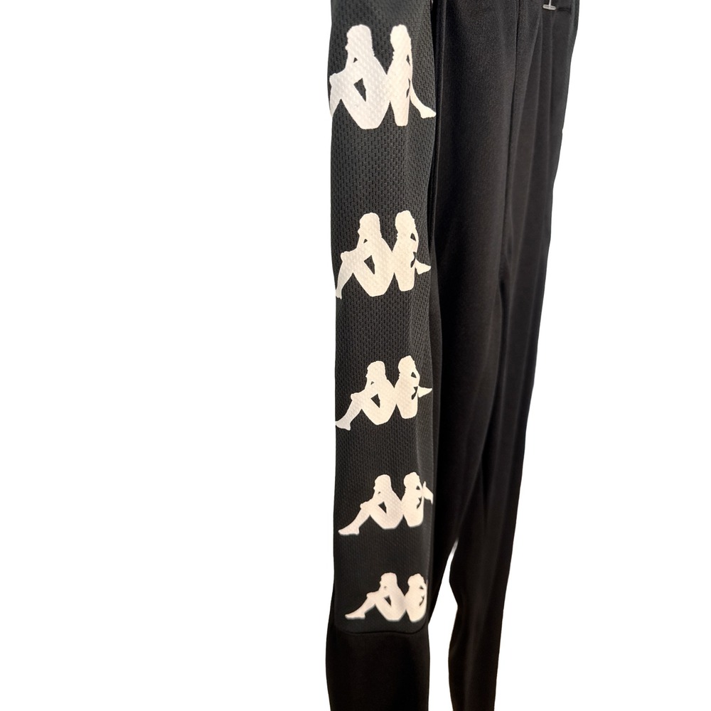 Kappa Banda Track Pants Black Logo Tape Joggers Zip Ankle Athletic Unisex XS NWT - Picture 4 of 6